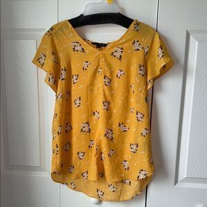 Zac & Rachel Yellow Floral Blouse EUC M